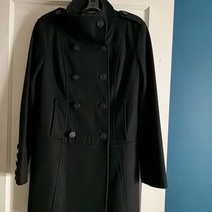 Elegant Guess Black Double-Breasted Women's Coat